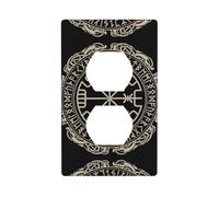 Phayah Magical Design Plaque murale décorative Motif runes nordiques boussole 11,4 x 7,9 cm pour zones résidentielles et commerciales