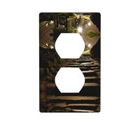 Phayah Midnight Dim Path Couvercles de prise de courant décoratifs pour prise de courant Duplex Plaque d'interrupteur simple et double
