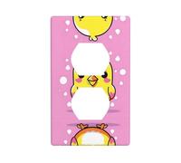 Phayah Mignon Kawaii Motif poussin Couverture murale Plaque murale Receptacle Duplex Interrupteur de lumière Plaque unique Double prise électrique