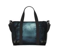 Phayah Misty Forest Sac de voyage avec lumières citrouille pour femme et fille Résistant à l'eau Noir Taille unique, Noir/blanc, One Size