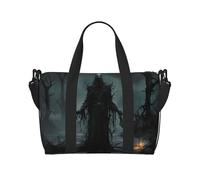 Phayah Monster In The Woods Sac de sport de voyage pour femme et fille Résistant à l'eau Noir Taille unique, Noir/blanc, One Size