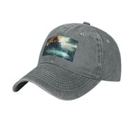 PHAYAH Mysterious City in The Sea Pattern Adult Cowboy Baseball Cap Dad Hat Driver Confortable et Respirant pour Taille Réglable Hommes et Femmes Gris