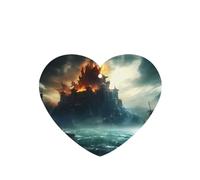 Phayah Mysterious City In The Sea Pattern Lavender Scent Car Aroma Car Shape Heart Shape Hanging Fragrance Tablet Car Interior Fragrance Freshener 4p