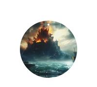 Phayah Mysterious City In The Sea Pattern Lavender Scent Car Aroma Round Shape Hanging Fragrance Tablet Car Interior Fragrance Freshener 4p