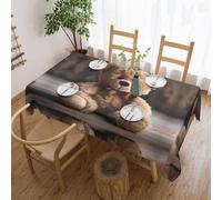 PHAYAH Nappe rectangulaire en dentelle avec motif ours en peluche assis - 137 x 183 cm - Pour restaurant, pique-nique, buffet, intérieur et extérieur