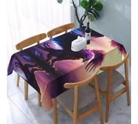 PHAYAH Nappe rectangulaire violette à motif de griffin flamme, 137 x 182,9 cm, nappe de table de fête avec pour restaurant, pique-nique, buffet, intérieur et extérieur