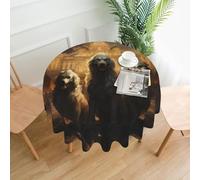 PHAYAH Nappe ronde à motif chiens féroces de 152,4 cm pour restaurant, pique-nique, buffet, intérieur et extérieur