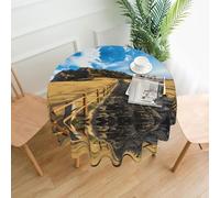 PHAYAH Nappe ronde à motif de l'île de Jeju Corée de 152,4 cm - Tissu de table rustique décoratif pour vacances, maison, fête, buffet