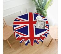 PHAYAH Nappe ronde à motif drapeau du Royaume-Uni - 152,4 cm - Tissu de table rustique - Décoration pour vacances, maison, fête, buffet