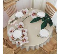 PHAYAH Nappe ronde décorative à motif orchidée cloche - 152,4 cm - Décoration de fête de vacances - Pour salon, cuisine