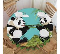PHAYAH Nappe ronde en dentelle avec deux jolis grands pandas 152,4 cm pour restaurant, pique-nique, buffet, intérieur et extérieur
