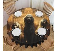 PHAYAH Nappe ronde en dentelle avec motif chiens féroces de 152,4 cm pour restaurant, pique-nique, buffet, intérieur et extérieur