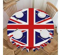 PHAYAH Nappe ronde en dentelle avec motif drapeau du Royaume-Uni - 152,4 cm - Tissu de table rustique - Décoration pour vacances, maison, fête, buffet