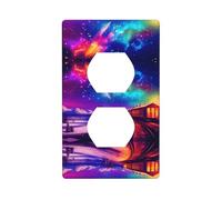 Phayah Night Sky On The Railroad Pattern Outlet Plate Wall Plate Receptacle Duplex Light Switch Plate Single Dual Plug Electrical Switchplate