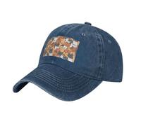 PHAYAH Orange Cats Pattern Adult Cowboy Casquette de baseball Dad Chapeau de pilote Confortable et respirant pour Taille réglable Homme et Femme Noir, bleu marine, Taille unique