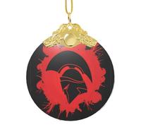 Phayah Ornement en verre avec motif casque de guerrier spartiate, décoration de Noël, arbre créatif, décoration de la maison, boucle en métal doré