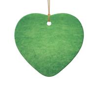 Phayah Ornements de sapin de Noël en forme de cœur en céramique avec motif de pelouse verte, souvenirs pour la famille, le Nouvel An, la maison pour les rassemblements