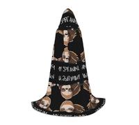 PHAYAH Paresseux mon esprit animal motif Halloween sorcière sorcellerie robe à capuche cape de Noël sweat à capuche cosplay bal masqué robe cadeau costume L