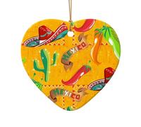 Phayah Pendentif en forme de cœur en forme de cœur en forme de cactus et piment - Décoration d'intérieur pour rassemblements