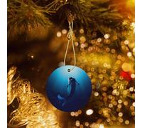 Phayah Pendentif rond en céramique pour sapin de Noël Motif sirène Bleu