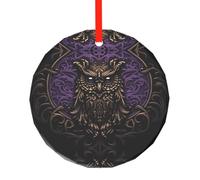 Phayah Pendentif rond en verre avec motif Seigneurs des ténèbres de Noël pour décoration de Noël