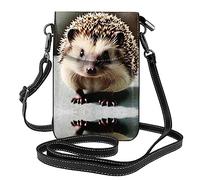 PHAYAH Petit sac à bandoulière en cuir pour téléphone portable - Motif hérisson mignon