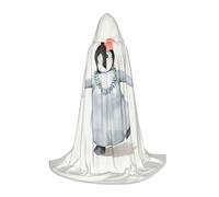 PHAYAH Pingouin portant une cape à capuche pour adulte avec motif floral pour Halloween, déguisement de fête et de cosplay, taille M