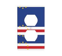 Phayah Plaque de prise de courant avec motif drapeau du Cap-Vert pour interrupteur Duplex pour cuisine, salle de bain, chambre à coucher, décoration de ferme