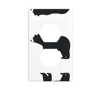 Phayah Plaque de prise de courant duplex avec motif d'ours en gros plan pour cuisine, salle de bain, chambre à coucher, décoration de ferme
