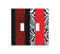 Phayah Plaque murale à double bascule, motif léopard rouge et zèbre 11,4 x 11,4 cm pour zones résidentielles et commerciales