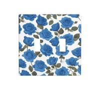 Phayah Plaque murale à double interrupteur à bascule Motif roses bleues 11,4 x 11,4 cm Pour zones résidentielles et commerciales