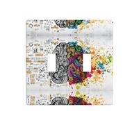 Phayah Plaque murale à motif cerveau gauche et droit - Double interrupteur à bascule - Dimensions : 11,4 x 11,4 cm - Pour zones résidentielles et commerciales