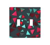 Phayah Plaque murale à motif triangulaire - Double interrupteur à bascule - Dimensions : 11,4 x 11,4 cm - Pour zones résidentielles et commerciales