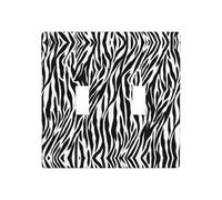 Phayah Plaque murale à motif zèbre - Double interrupteur à bascule - Dimensions : 11,4 x 11,4 cm - Pour zones résidentielles et commerciales
