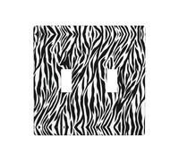 Phayah Plaque murale à motif zèbre - Double interrupteur à bascule - Dimensions : 11,4 x 11,4 cm - Pour zones résidentielles et commerciales