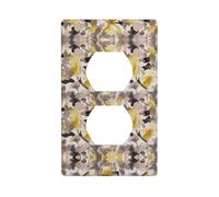 Phayah Plaque murale décorative à motif floral jaune et gris, taille 11,4 x 7,9 cm pour zones résidentielles et commerciales