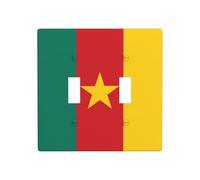Phayah Plaque murale décorative avec motif drapeau du Cameroun - 11,4 x 11,4 cm