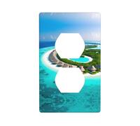 Phayah Plaque murale décorative avec motif paysage des Maldives - Dimensions : 11,4 x 7,9 cm - Pour zones résidentielles et commerciales