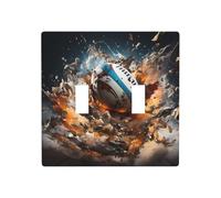 Phayah Plaque murale décorative avec motif rugby sur le feu - 11,4 x 11,4 cm