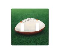 Phayah Plaque murale décorative blanche avec motif ballon de rugby - 11,4 x 11,4 cm