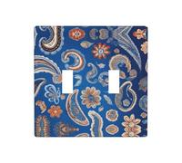 Phayah Plaque murale décorative pour interrupteur à double motif fleur bleue