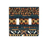 Phayah Plaque murale décorative pour interrupteur double motif ethnique tribal africain