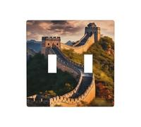 Phayah Plaque murale décorative pour interrupteur double motif La Grande Muraille de Chine