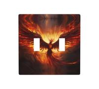 Phayah Plaque murale décorative pour interrupteur double motif Phoenix