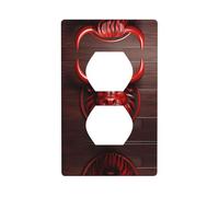 Phayah Plaque murale pour interrupteur double prise électrique Motif Minotaure Rouge