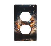 Phayah Plaque murale pour interrupteur électrique Motif rugby On Fire