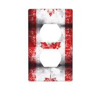 Phayah Plaque murale rétro avec motif drapeau du Canada - Plaque murale pour interrupteur double prise électrique