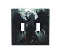 Phayah Plaques d'interrupteur à bascule double motif Monster Hawk - Décoration pour salle de bain, chambre à coucher, cuisine - 11,4 x 11,4 cm