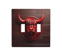 Phayah Plaques d'interrupteur à double bascule, motif Minotaure rouge, décoration pour salle de bain, chambre à coucher, cuisine, 11,4 x 11,4 cm