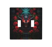 Phayah Plaques d'interrupteur à double bascule, motif monstre œil rouge, décoration pour salle de bain, chambre à coucher, cuisine 11,4 x 11,4 cm